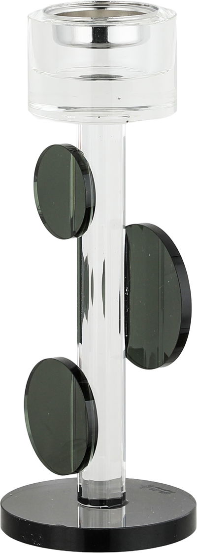 مبخرة زجاج السيف غاليري، 8x8x21 سم، قاعدة دائري - أسود شفاف product image 2