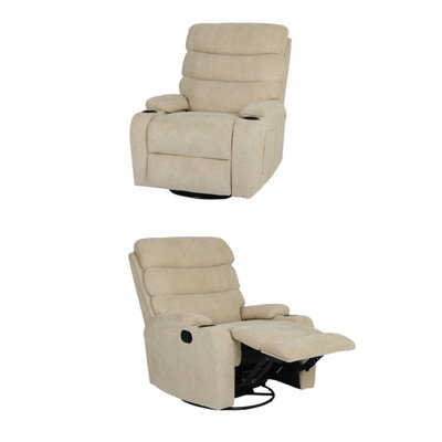 كرسي استرخاء دوار قماش، 100×80×50 سم - بني product image 3