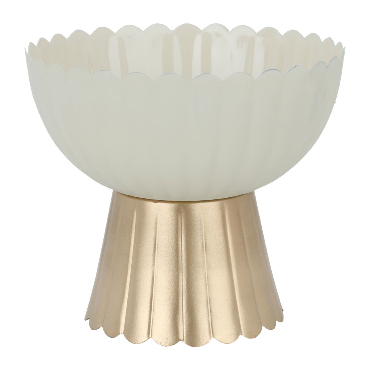 Al Saif Gallery steel serving stand, 15 x 15 x 13 cm, round, base - gold product image