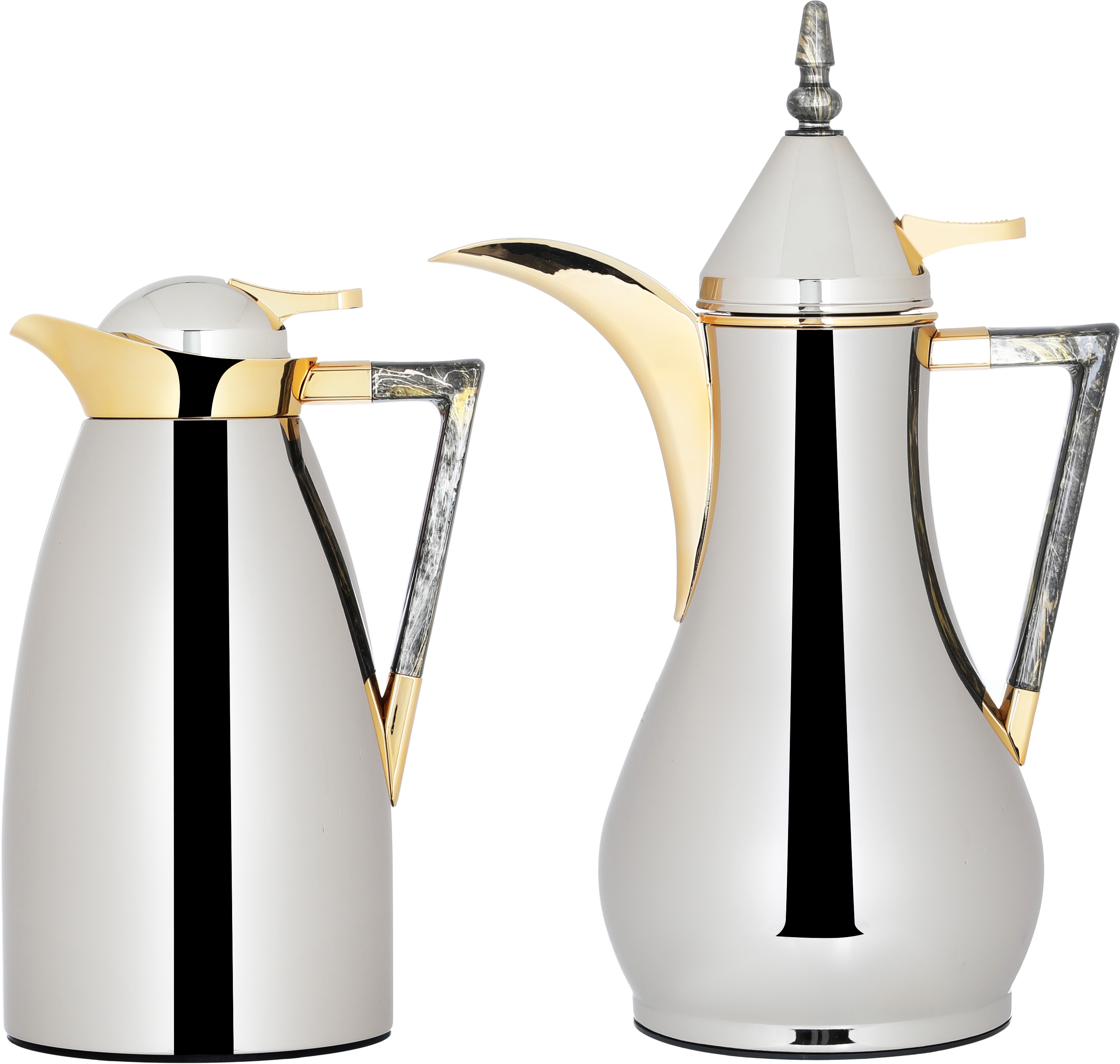 Al Saif Gallery Maha Steel thermos Set, 2 Pieces, 1 Liter - Silver product image