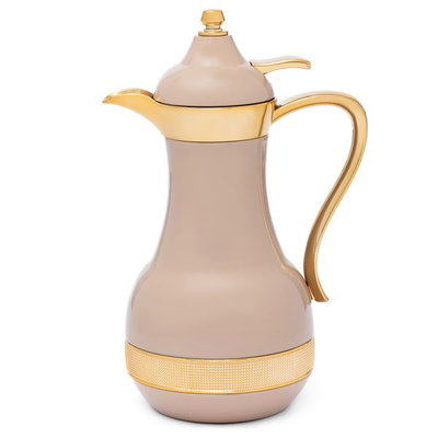 طقم ترامس آصال السيف غاليري، 1 / 0.7 لتر، 2 قطعة، حافظة داخلية زجاج حراري، هيكل خارجي ستاينلس استيل - بيج ذهبي product image 2