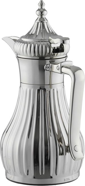 Alsaif Gallery Tamim 5 Thermos, 0.35 L, Glass Inner Container, Stainless Steel Outer Body - Silver product image 2