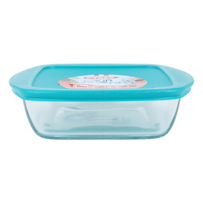 Glass oven tray with Pyrex lid, 20 x 27 cm, 1 litre, square, French - transparent product image 2