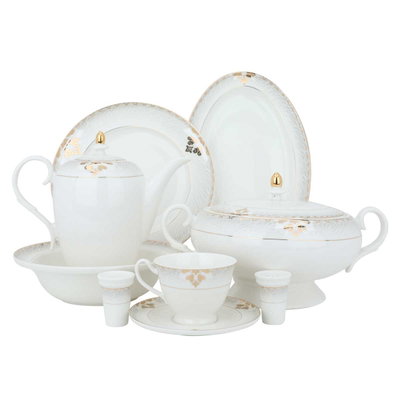 طقم سفرة بورسلان السيف غاليري، 65 قطعة - أبيض product image 1
