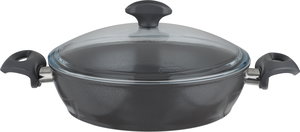 طقم قدور جرانيت تركي فالز، 7قطع، غطاء زجاج - رمادي غامق product image 2