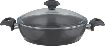 طقم قدور جرانيت تركي فالز، 7قطع، غطاء زجاج - رمادي غامق product image 2