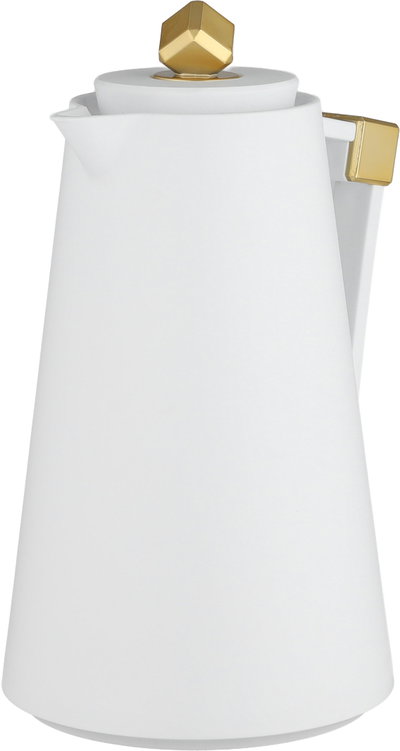 Everest Diamond Plastic Thermos, 1 Liter, Glass Inner Container, Push Button - White Gold product image 4