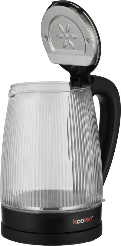 غلاية كهربائية كولن، 2200 واط، 1.7 لتر، زجاج مزخرف ، 800102062 - اسود شفاف product image 3
