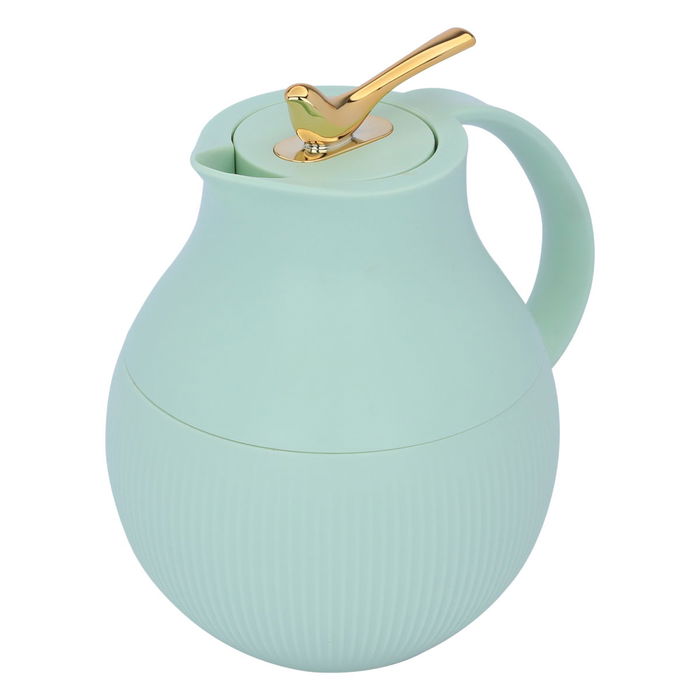Al Saif Gallery Royal 6 glass thermos , 950 ml, plastic outer shell - light green product image 1