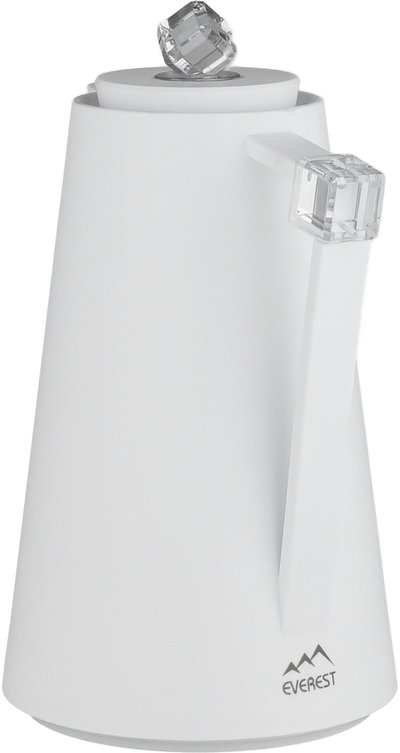 Everest Diamond Plastic Thermos, 1 Liter, Glass Inner Container, Push Button - Transparent White product image 3