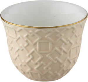 طقم تقديم بيالات شاي و فناجين قهوة مع صحون بورسلان السيف غاليري، مبخرة، 26 قطعة، نقش اسلامي - بيج product image 2