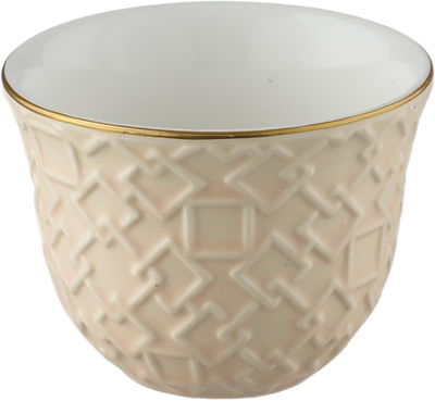 طقم تقديم بيالات شاي و فناجين قهوة مع صحون بورسلان السيف غاليري، مبخرة، 26 قطعة، نقش اسلامي - بيج product image 2