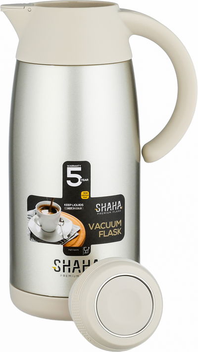 ترمس شاها، حافظة داخلية ستانلس ستيل1.1 لتر، ضغاط - فضي كريمي product image 4