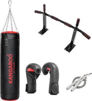 Kangaroo 11151515542 Sports Boxing Set, 4 Pieces - Black Red product image