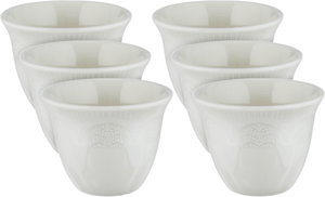 طقم فناجين قهوة عربي سعودي بورسلان السيف غاليري، 6 قطعة - ابيض  product image 2