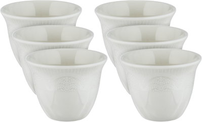 طقم فناجين قهوة عربي سعودي بورسلان السيف غاليري، 6 قطعة - ابيض  product image 2