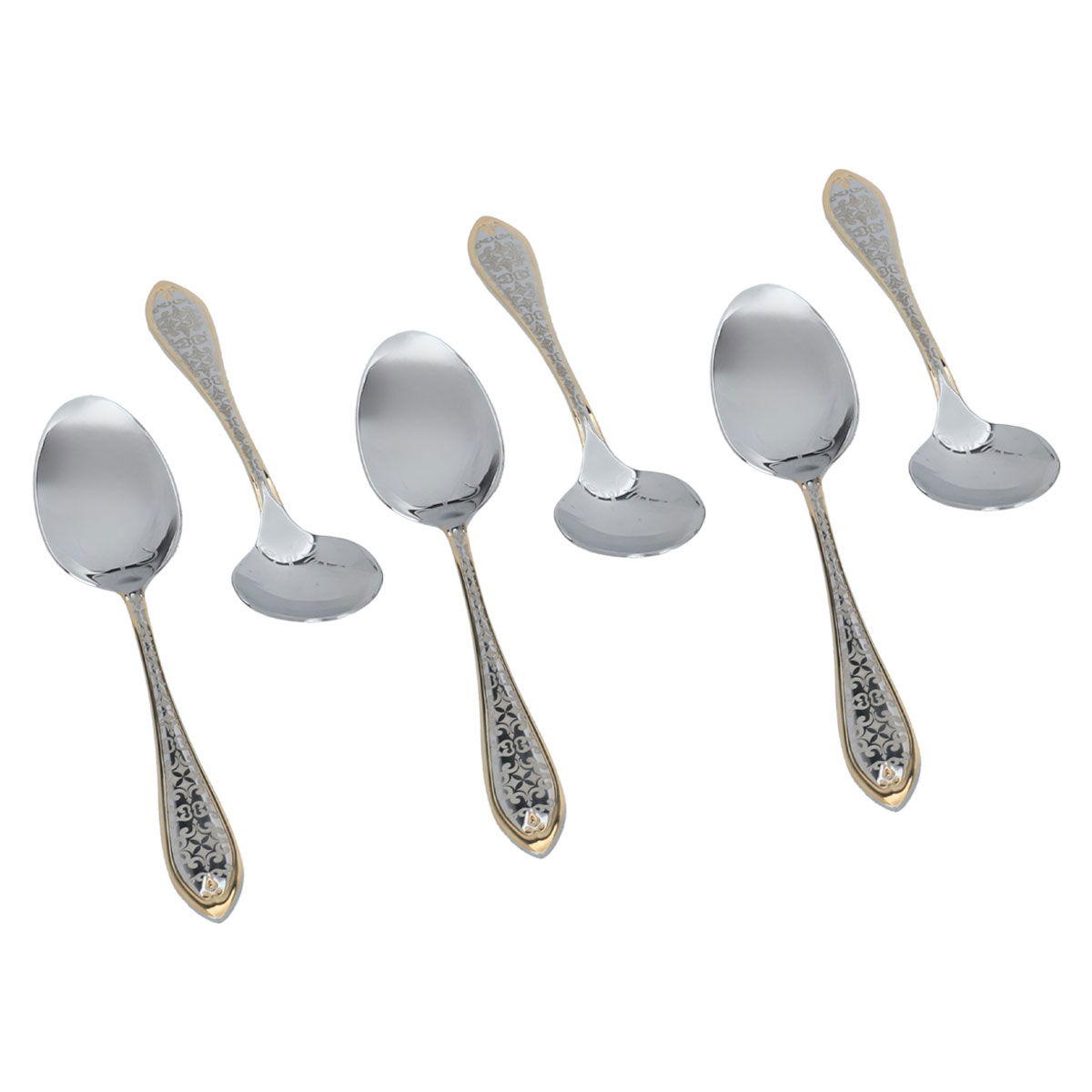 Al Saif Gallery steel cutlery set, wood, 6 pieces - silver product image 2