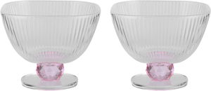 Al Saif Gallery Glass Bowl Set, 10x10x8 cm - Clear Pink product image