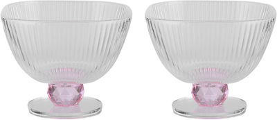 Al Saif Gallery Glass Bowl Set, 10x10x8 cm - Clear Pink product image 1