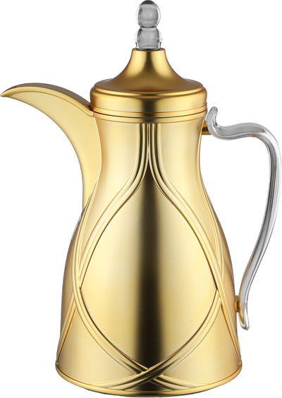 طقم ترامس طيف السيف غاليري، 0.7 / 1 لتر، 2 قطعة، خامة داخلية زجاج، يد شفاف، غطاء ضغاط - ذهبي مطفي product image 2