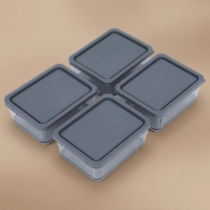 Al Saif Gallery Plastic Storage Boxes Set, 4 Pieces - Gray product image