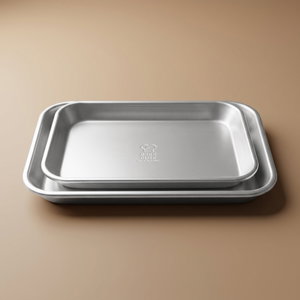 Al Saif Gallery Aluminum oven Tray, 27 x 19.4 x 2.6 cm, rectangle, 2 pieces - silver product image