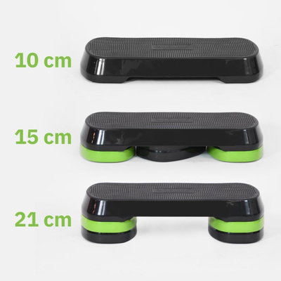 Kangaroo 115151568 Step Exercise Stair, 3 Levels, Adjustable, Non-Slip - Black Green product image 2
