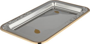 طقم تقديم تمرية كرما استيل سيف بلص، 5 قطع، 26x16x2 سم - فضي ذهبي product image 2