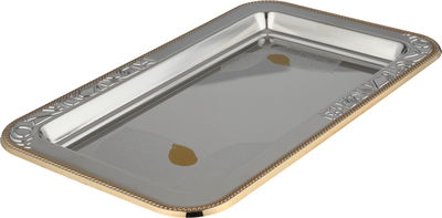 طقم تقديم تمرية كرما استيل سيف بلص، 5 قطع، 26x16x2 سم - فضي ذهبي product image 2