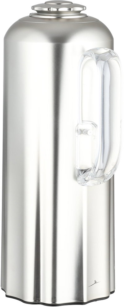 Al Saif Gallery Najdiyah Thermos Set, 1/1 Liter, 2 Pieces, Glass Inner Container, Transparent Handle, Push Button - Matte Silver product image 4