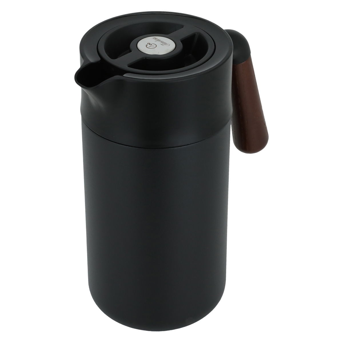 Timeless Tara Thermos, 1.2 liters, wooden handle, compressor, steel inner container, steel outer shell - black product image 1