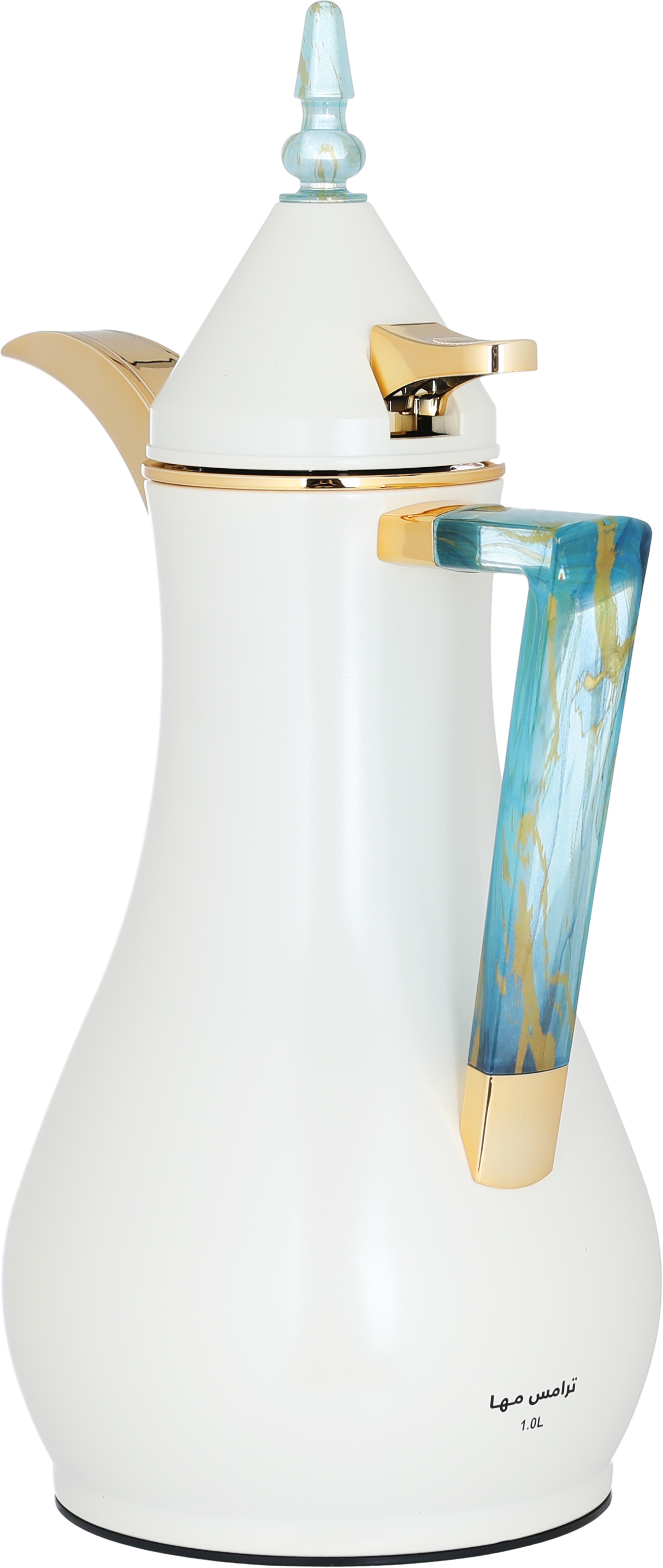 Al Saif Gallery Maha thermos set, two pieces, 1 liter, thermal glass inner shell, steel outer shell - pearl product image 9