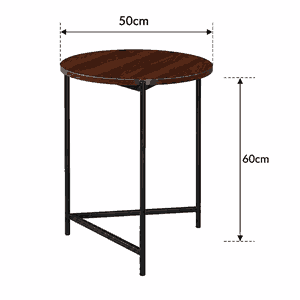 طقم طاولات خشب MDF و معدن، قطعتين - بني اسود product image 2