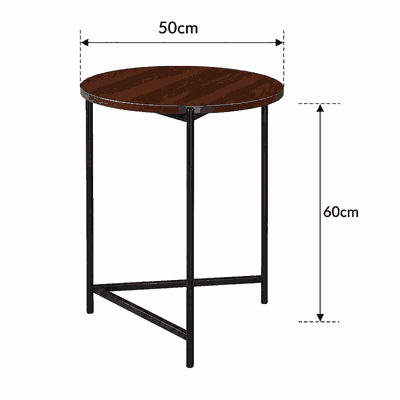 طقم طاولات خشب MDF و معدن، قطعتين - بني اسود product image 2