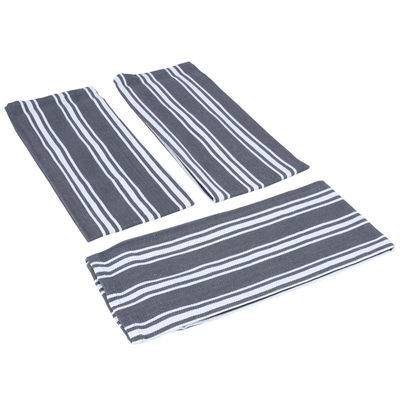 طقم منشفة فايبر السيف غاليري، 3 قطع - أبيض مع رمادي product image 1