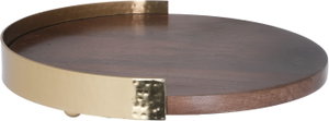 Saif Gallery wood serving tofir, 26 x 25 x 3 cm, circular, gold-brown frame product image 2