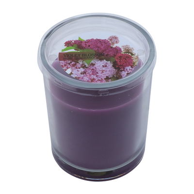 شمع بكأس بلاستيك السيف غاليري، رائحة الكرز، 10x10x9 سم - موف product image 1