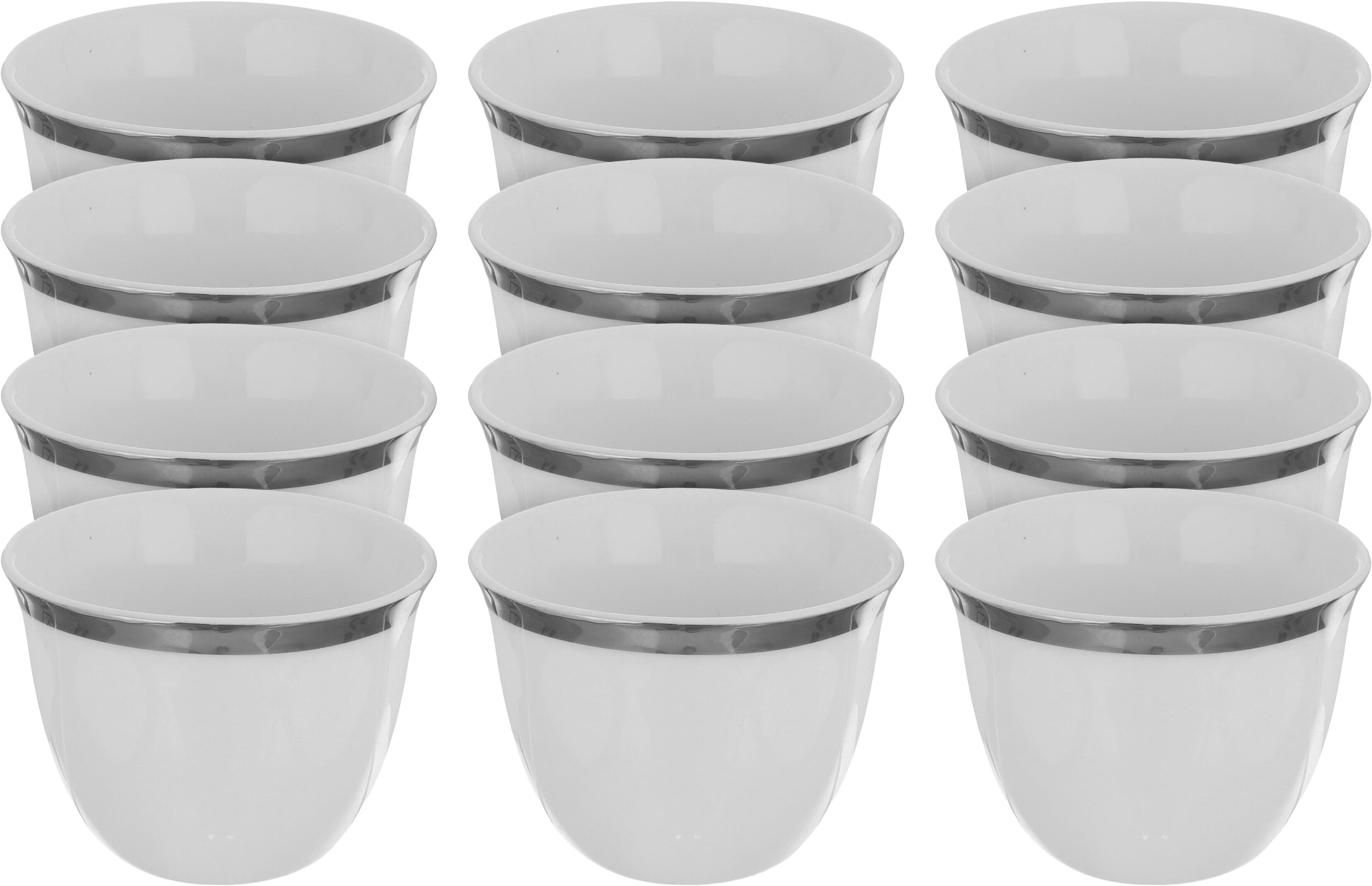 طقم فناجين قهوة عربي بورسلان السيف غاليري، 12 قطعة، 90 مل - أبيض product image