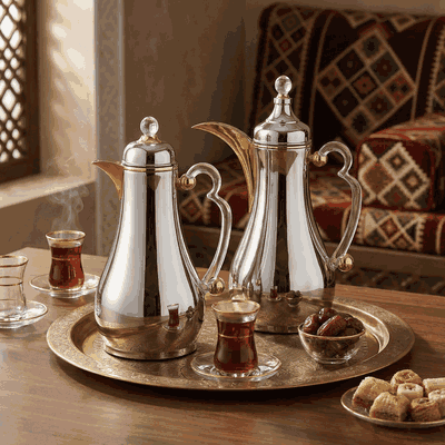 طقم ترامس الاصالة السيف غاليري، 1/1 لتر، قطعتين، حافظة داخلية زجاج، يد شفاف، ضغاط - فضي product image 2