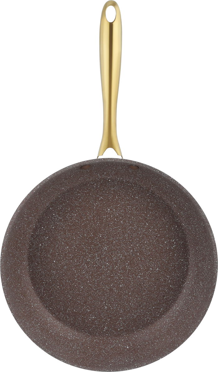 طقم قدور جرانيت بغطاء زجاج ويد ذهبي روكي، 7 قطع - بيج product image 6