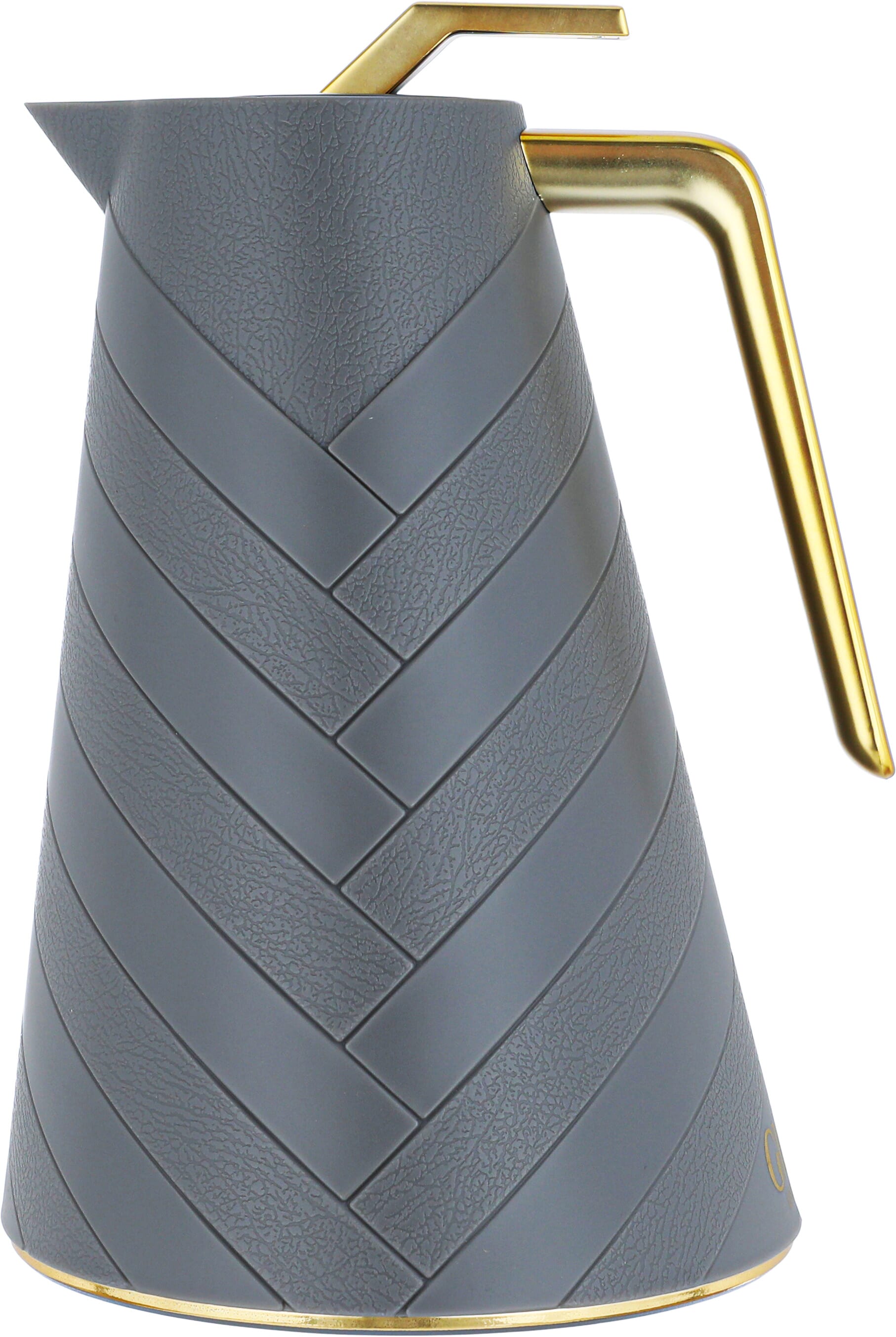 Glory thermos, 1 liter, golden handle, thermal glass inner container, plastic outer shell - dark gray product image