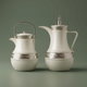 Al Saif Gallery Amal thermos set, 1/1 liter, 2 pieces, thermal glass inner shell, plastic outer shell - white product image 1