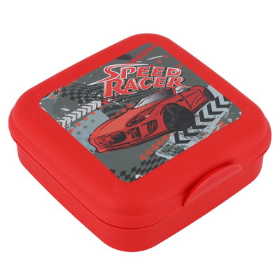 لانش بوكس بلاستيك السيف غاليري، 630 مل، رسم سيارة سباق - أحمر product image 2