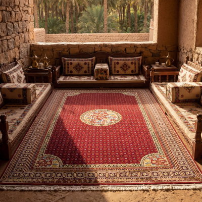 سجادة أفراح بوليستر سجادتي، 160×230 سم، نقشة بهاء الأحمر - احمر product image 1