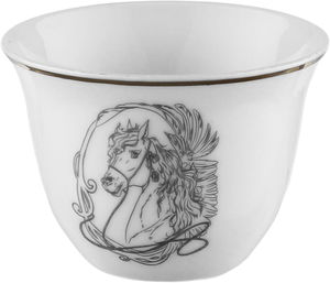 Al Saif Gallery Arabic coffee cups set, 12 pieces, 90 ml, horse pattern - Grey product image 2