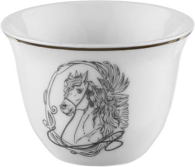 Al Saif Gallery Arabic coffee cups set, 12 pieces, 90 ml, horse pattern - Grey product image 2