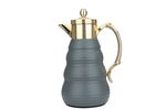 Al Saif Gallery thermos set, 1 liter, glass inner container, steel outer shell, two pieces - gray product image 2