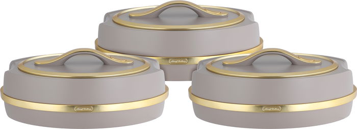 Al Saif Gallery Kanda 2, 3-Piece Case Set, Steel Inner Case, Oval - Cappuccino Gold product image 1