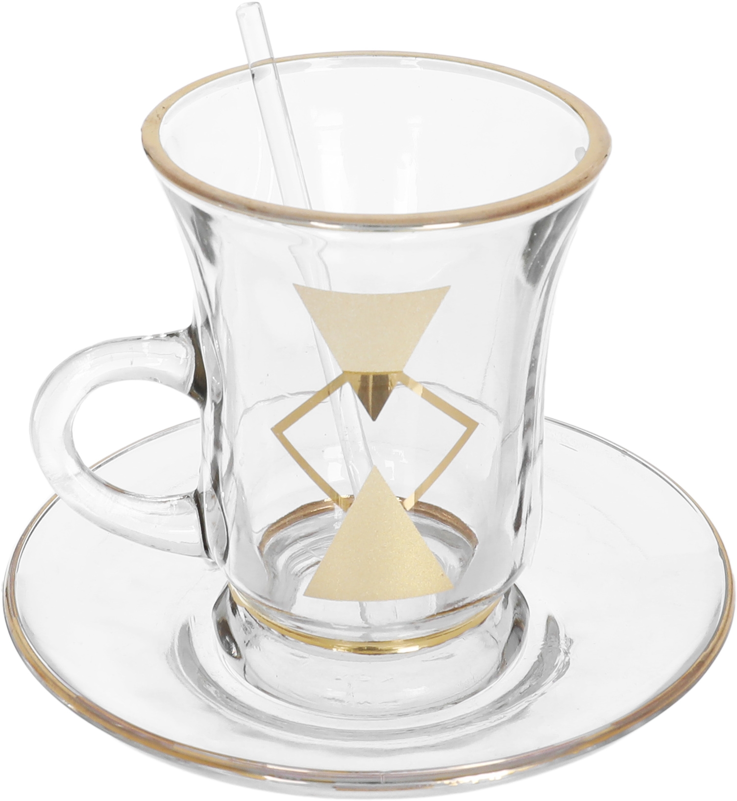 Al Saif Gallery Coffee Cups and Teapots Set with Glass Saucers, 0.09/0.2 L, Sugar, Spoons, 50 Pieces - clear product image 3