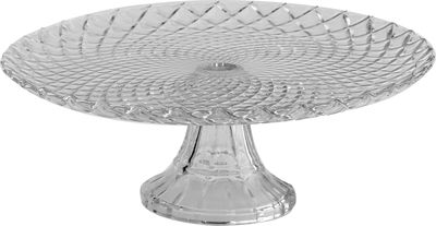 EXCELLENT HOUSEWARE Glass Serving Stand, 26 x 9.5 cm, Round, Base - Clear product image 1
